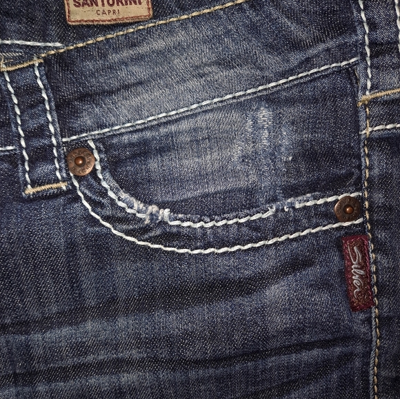 Silver SANTORINI Cropped Jeans sz 36 / 27 - Picture 4 of 5